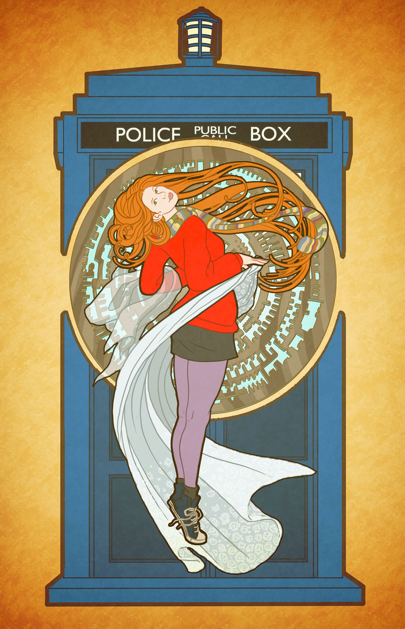 Illustration for article titled Doctor Who's Amy Pond goes gorgeously Art Nouveau!